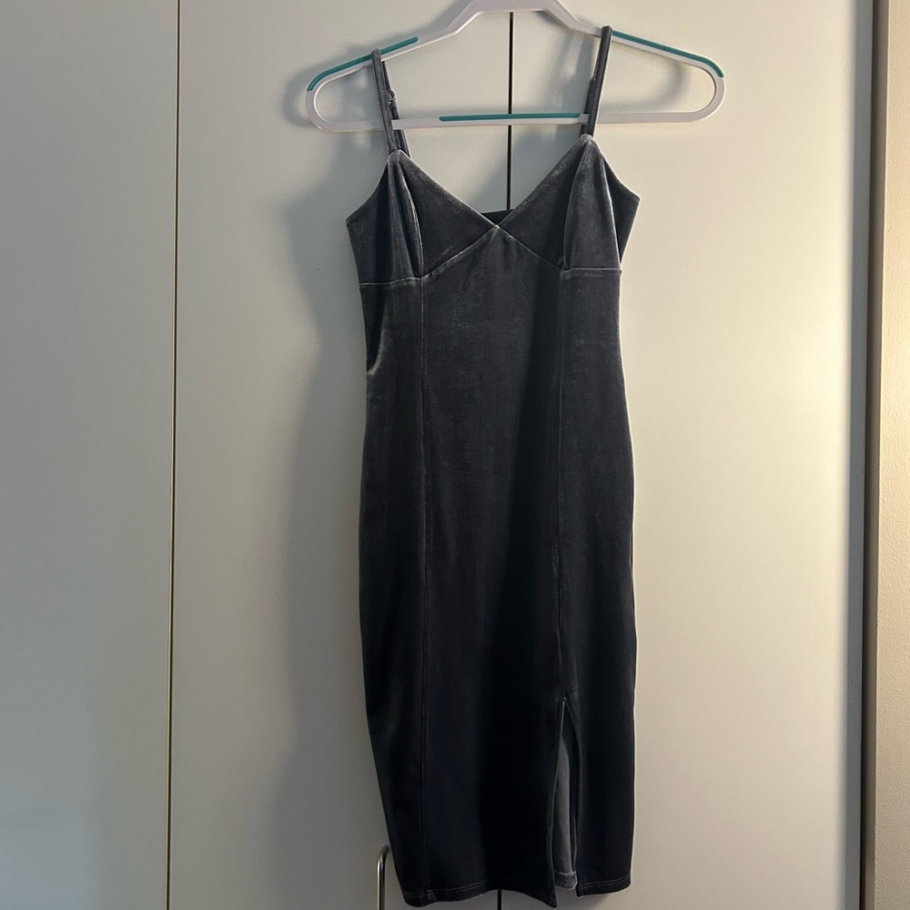 Elegant Light Blue Velvet Dress